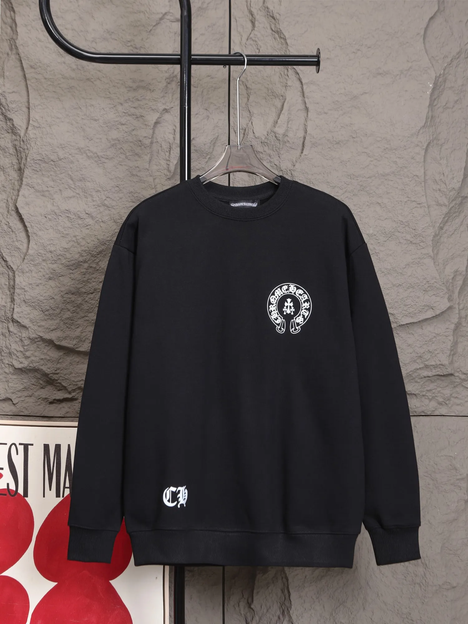 🅿️270 High quality 2025 new B27 Crow Heart Sanskrit cross horseshoe print round neck long-sleeved fashionable sweatshirt for men and women. The fabric is made of 450g pure cotton terry, which is rich in texture, soft and not collapsed, drapes smoothly and is not easy to wrinkle. Neat sewing, beautiful and fashionable, not easy to deform, comfortable and durable. The threads of the ingredients are made of 100% cotton, custom-woven and dyed, with zero color difference!